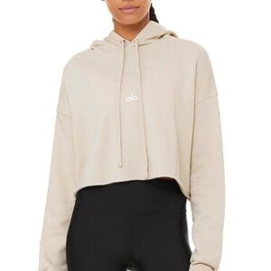 Alo Yoga Beige Cropped Hoodie